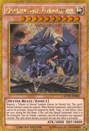 Obelisk the Tormentor [MVPC-EN001] Gold Secret Rare - Yu-Gi-Oh! - Card Brawlers | Quebec | Canada |