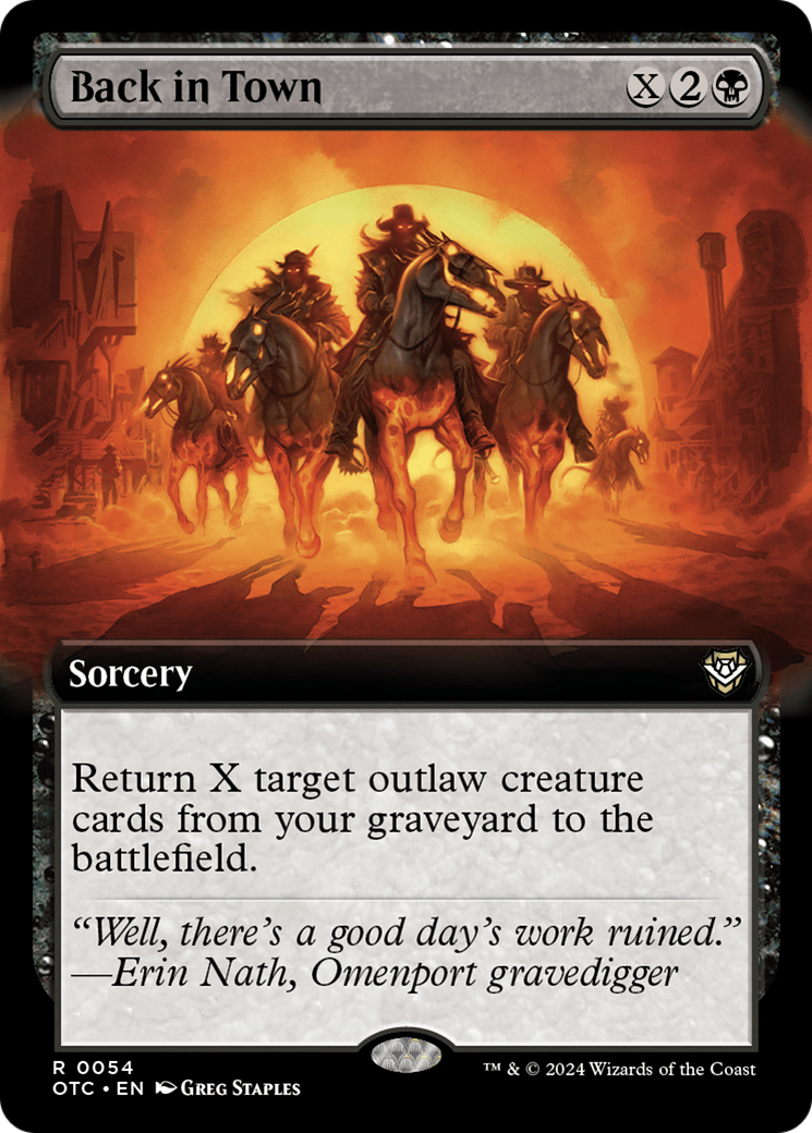 Back in Town (Extended Art) [Outlaws of Thunder Junction Commander] - Magic: The Gathering - Card Brawlers | Quebec | Canada |
