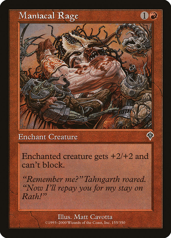 Maniacal Rage [Invasion] - Magic: The Gathering - Card Brawlers | Quebec | Canada |
