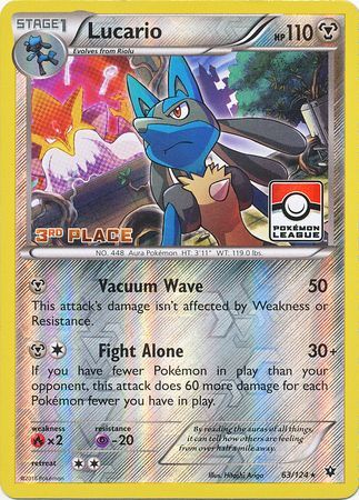 Lucario (63/124) (League Promo 3rd Place) [XY: Fates Collide] - Pokémon - Card Brawlers | Quebec | Canada |
