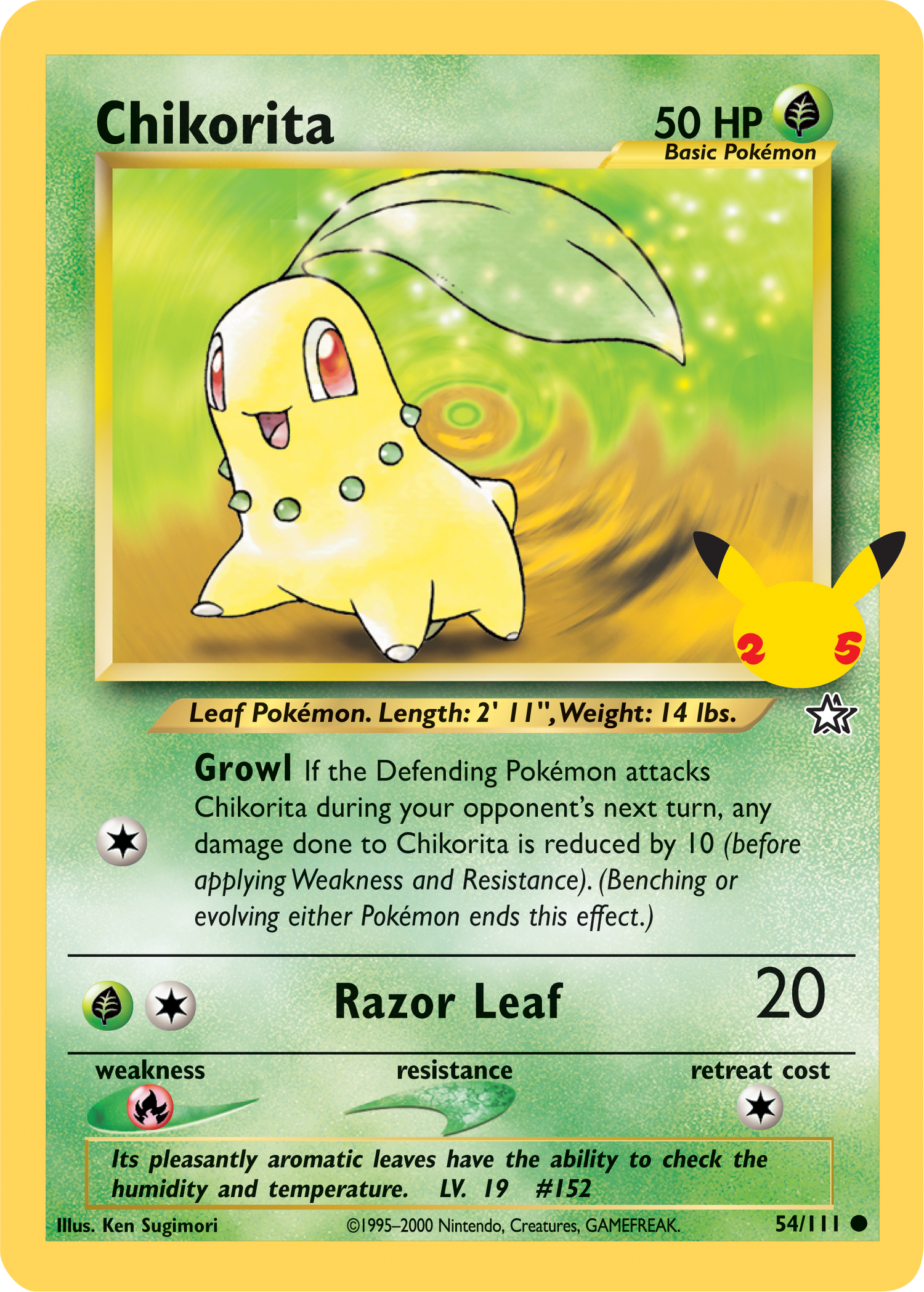 Chikorita (54/111) (Jumbo Card) [First Partner Pack] - Pokémon - Card Brawlers | Quebec | Canada |