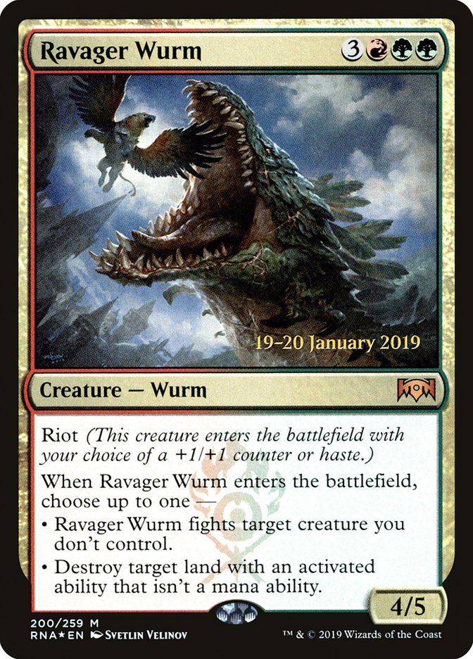 Ravager Wurm [Ravnica Allegiance Prerelease Promos] - Magic: The Gathering - Card Brawlers | Quebec | Canada |