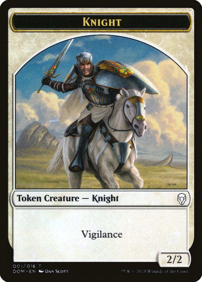 Knight Token (001/016) [Dominaria Tokens] - Magic: The Gathering - Card Brawlers | Quebec | Canada |