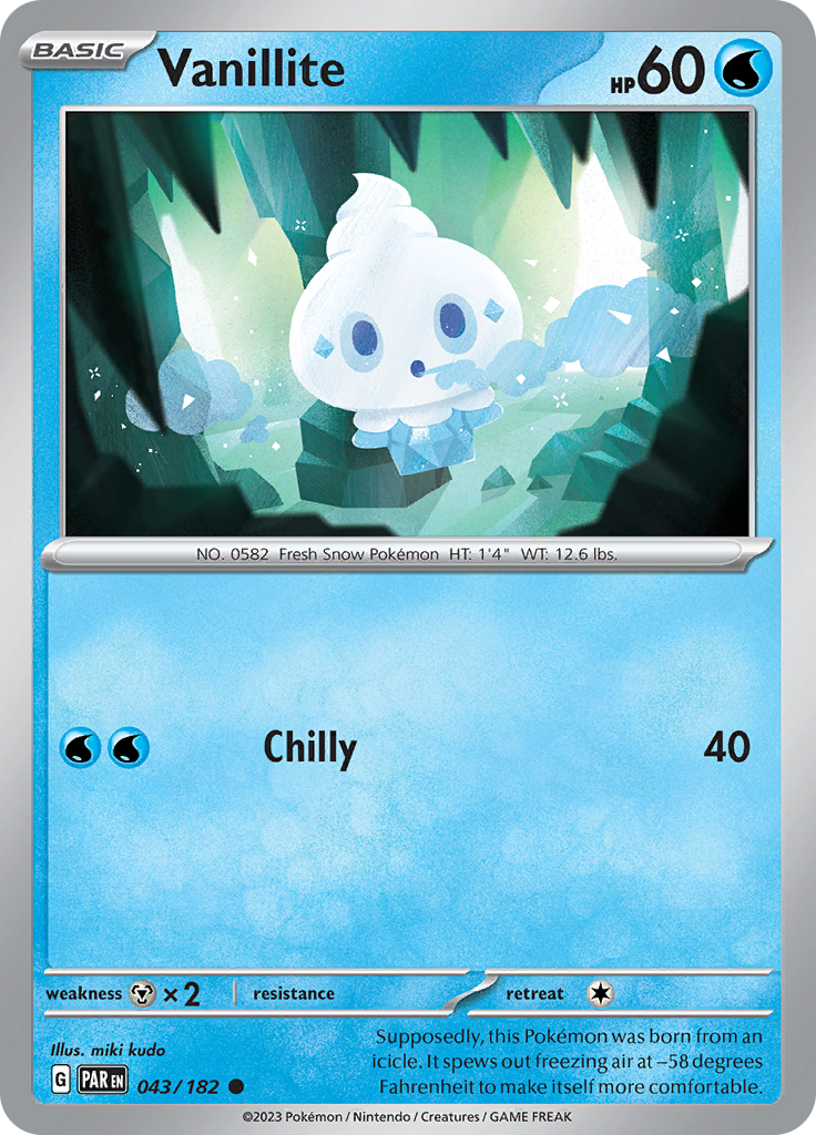 Vanillite (043/182) [Scarlet & Violet: Paradox Rift] - Pokémon - Card Brawlers | Quebec | Canada |