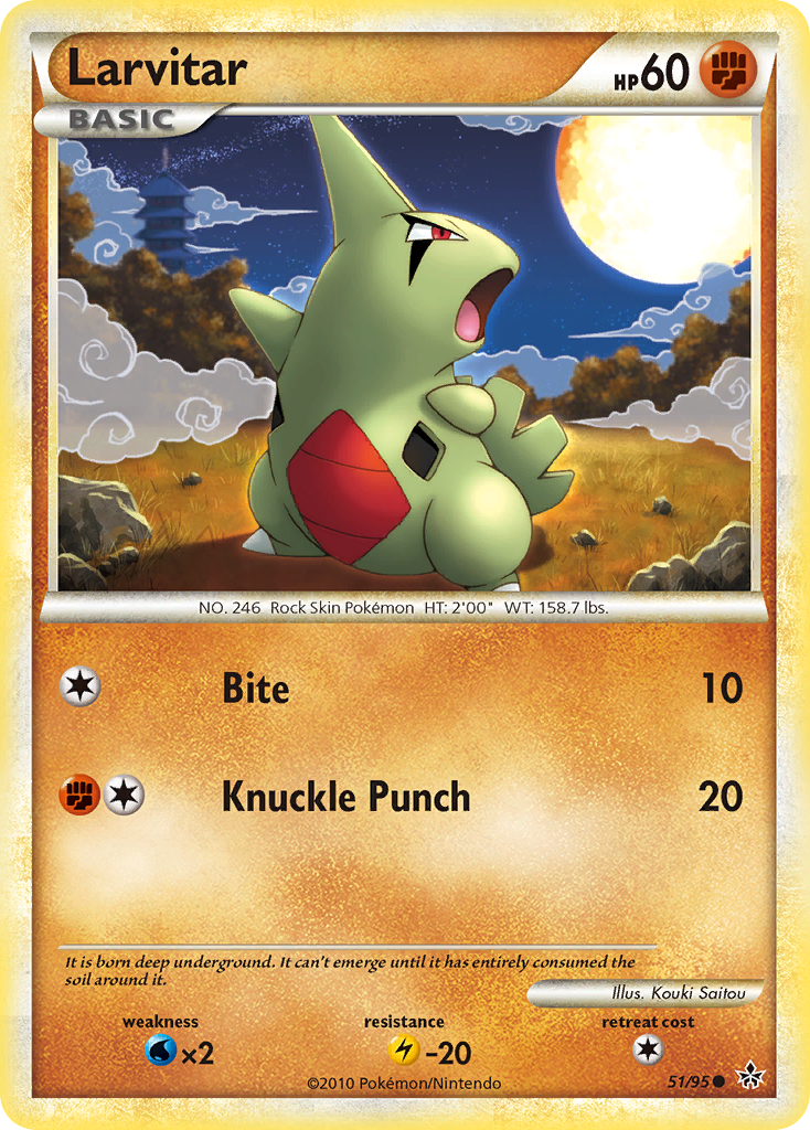 Larvitar (51/95) [HeartGold & SoulSilver: Unleashed] - Pokémon - Card Brawlers | Quebec | Canada |