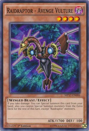 Raidraptor - Avenge Vulture [MP17-EN006] Common - Yu-Gi-Oh! - Card Brawlers | Quebec | Canada |