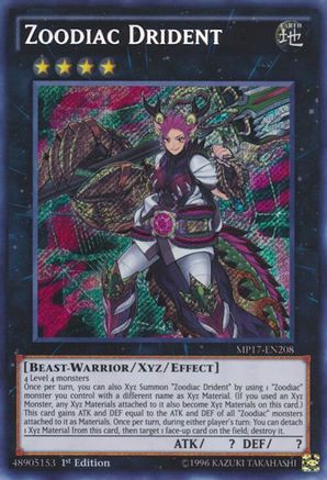 Zoodiac Drident [MP17-EN208] Secret Rare - Yu-Gi-Oh! - Card Brawlers | Quebec | Canada |