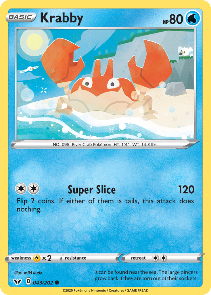 Krabby (043/202) [Sword & Shield: Base Set] - Pokémon - Card Brawlers | Quebec | Canada |