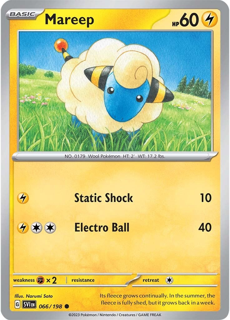 Mareep (066/198) [Scarlet & Violet: Base Set] - Pokémon - Card Brawlers | Quebec | Canada |