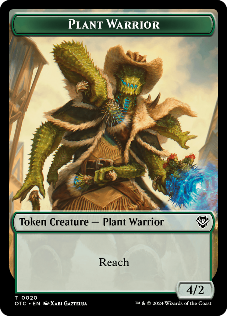 Plant Warrior // Plant Double-Sided Token [Outlaws of Thunder Junction Commander Tokens] - Magic: The Gathering - Card Brawlers | Quebec | Canada |