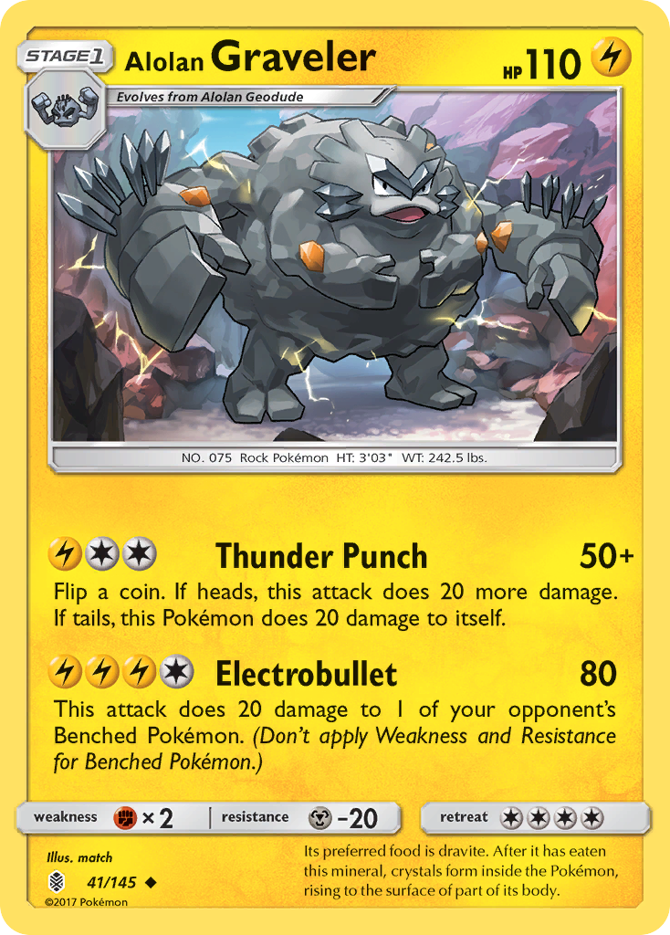 Alolan Graveler (41/145) [Sun & Moon: Guardians Rising] - Pokémon - Card Brawlers | Quebec | Canada |