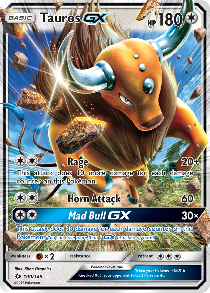 Tauros GX (100/149) [Sun & Moon: Base Set] - Pokémon - Card Brawlers | Quebec | Canada |