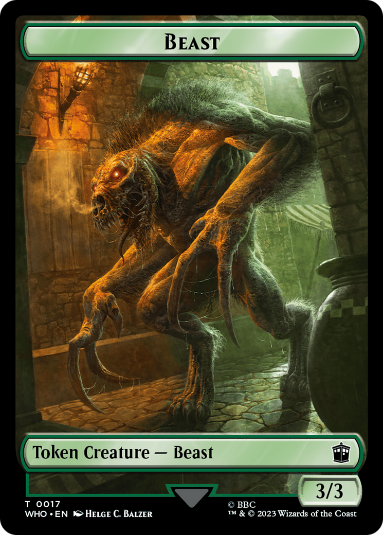 Human Rogue // Beast Double-Sided Token [Doctor Who Tokens] - Magic: The Gathering - Card Brawlers | Quebec | Canada |