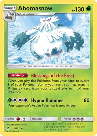 Abomasnow (4/131) [Sun & Moon: Forbidden Light] - Pokémon - Card Brawlers | Quebec | Canada |