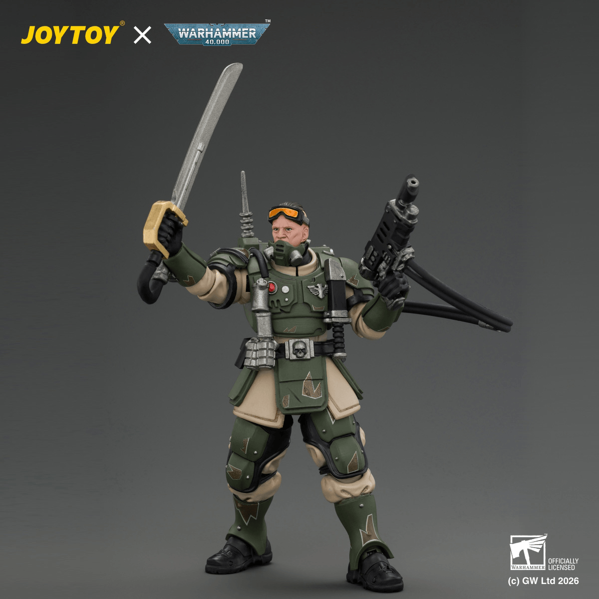 JOYTOY - Warhammer 40k - Astra Militarum - Kasrkin 7 with Hot-shot Laspistol and Power Sword - (PREORDER) October 30, 2026