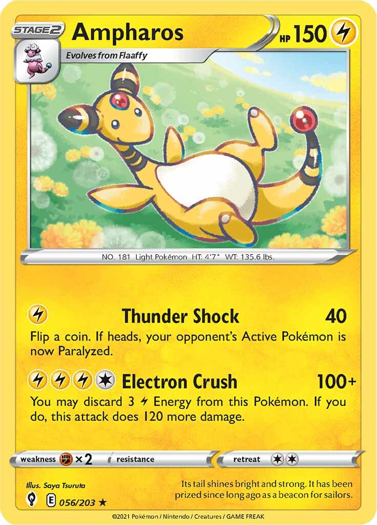 Ampharos (056/203) [Sword & Shield: Evolving Skies] - Pokémon - Card Brawlers | Quebec | Canada |