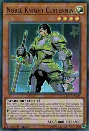 Noble Knight Custennin [CYHO-EN088] Super Rare - Yu-Gi-Oh! - Card Brawlers | Quebec | Canada |