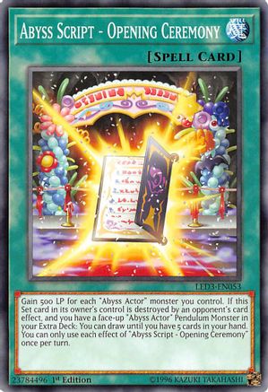 Abyss Script - Opening Ceremony [LED3-EN053] Common - Yu-Gi-Oh! - Card Brawlers | Quebec | Canada |