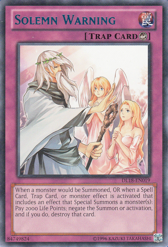 Solemn Warning (Blue) [DL18-EN019] Rare - Yu-Gi-Oh! - Card Brawlers | Quebec | Canada |