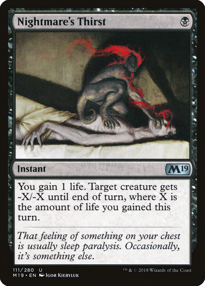 Nightmare's Thirst [Core Set 2019] - Magic: The Gathering - Card Brawlers | Quebec | Canada |