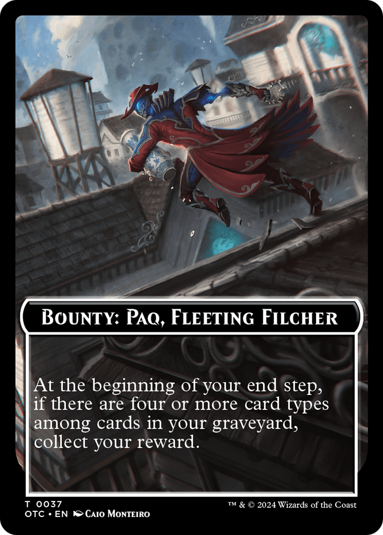 Bounty: Paq, Fleeting Filcher // Bounty Rules Double-Sided Token [Outlaws of Thunder Junction Commander Tokens] - Magic: The Gathering - Card Brawlers | Quebec | Canada |
