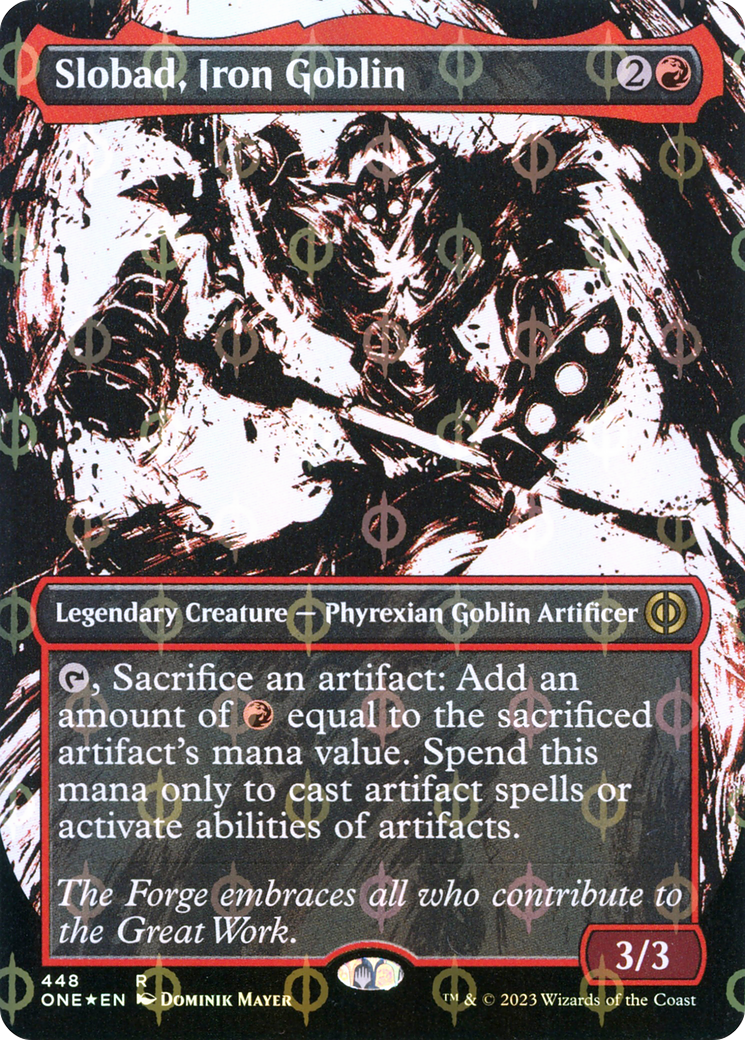 Slobad, Iron Goblin (Borderless Ichor Step-and-Compleat Foil) [Phyrexia: All Will Be One] - Magic: The Gathering - Card Brawlers | Quebec | Canada |