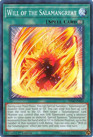 Will of the Salamangreat [SDSB-EN026] Common - Yu-Gi-Oh! - Card Brawlers | Quebec | Canada |