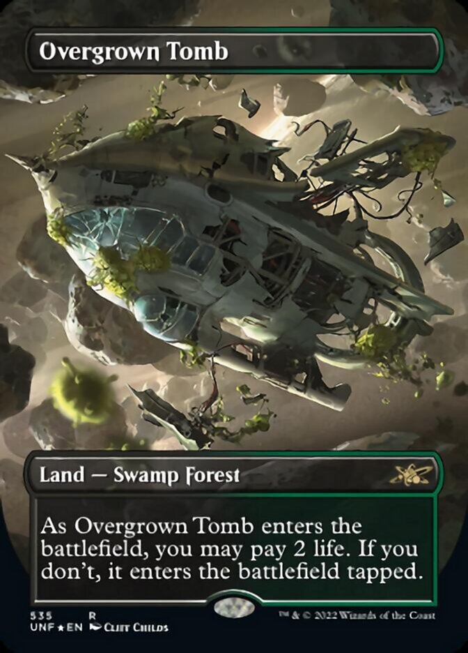 Overgrown Tomb (Borderless) (Galaxy Foil) [Unfinity] - Magic: The Gathering - Card Brawlers | Quebec | Canada |