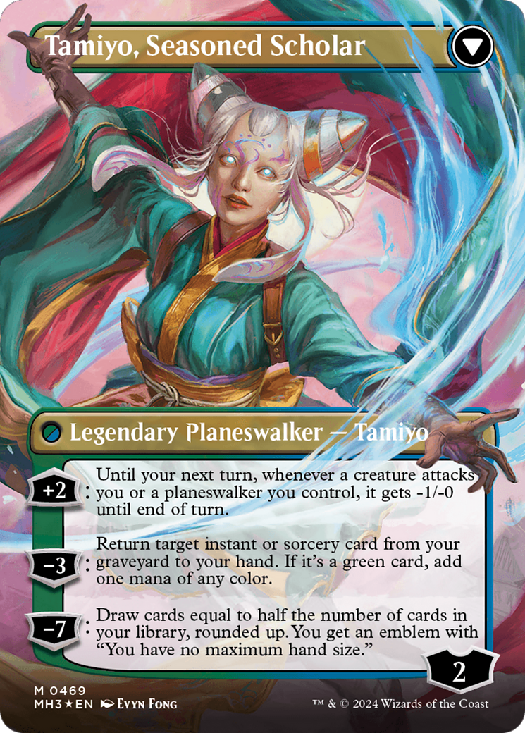 Tamiyo, Inquisitive Student // Tamiyo, Seasoned Scholar (Borderless) (Textured Foil) [Modern Horizons 3] - Magic: The Gathering - Card Brawlers | Quebec | Canada |