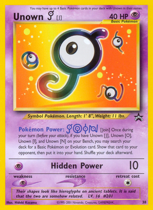 Unown [J] (38) [Wizards of the Coast: Black Star Promos] - Pokémon - Card Brawlers | Quebec | Canada |