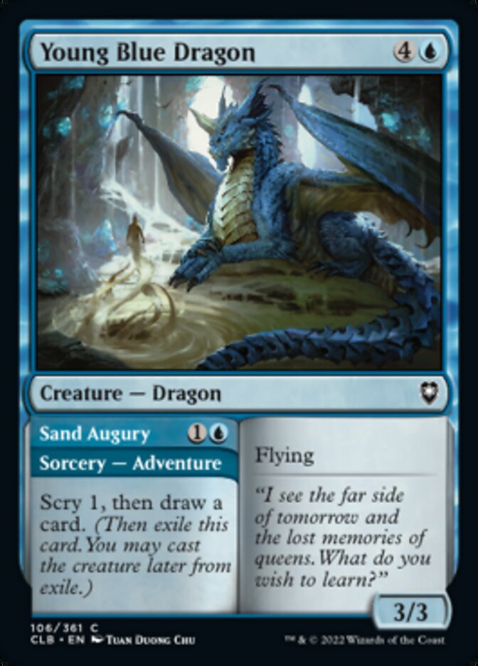Young Blue Dragon // Sand Augury [Commander Legends: Battle for Baldur's Gate] - Magic: The Gathering - Card Brawlers | Quebec | Canada |