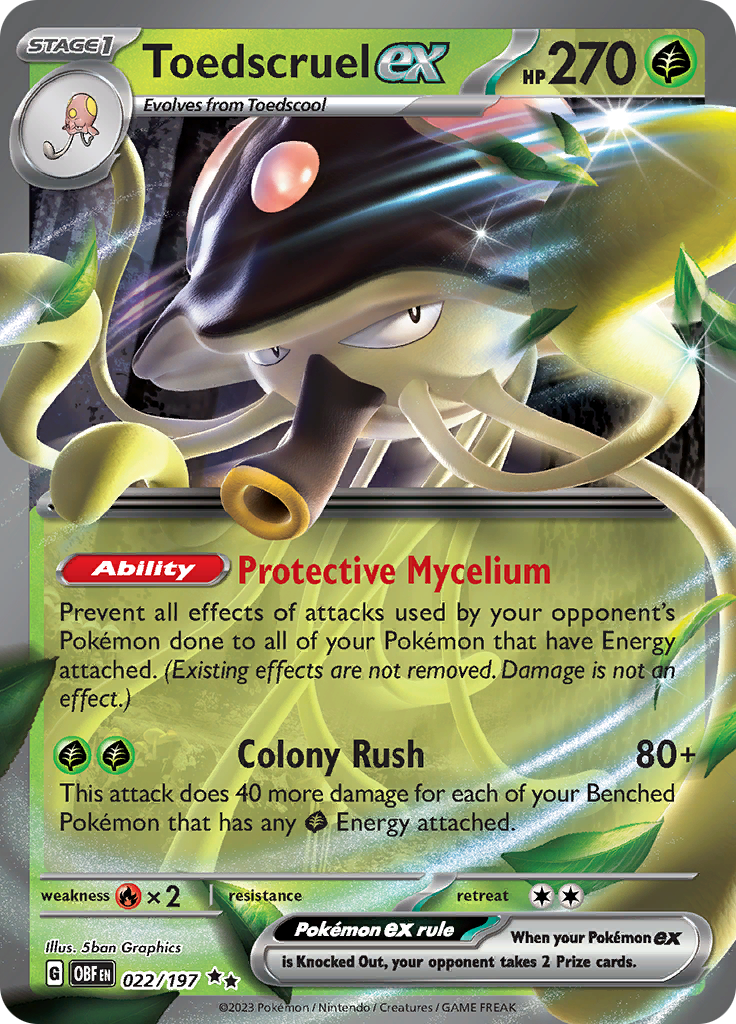 Toedscruel ex (022/197) [Scarlet & Violet: Obsidian Flames] - Pokémon - Card Brawlers | Quebec | Canada |