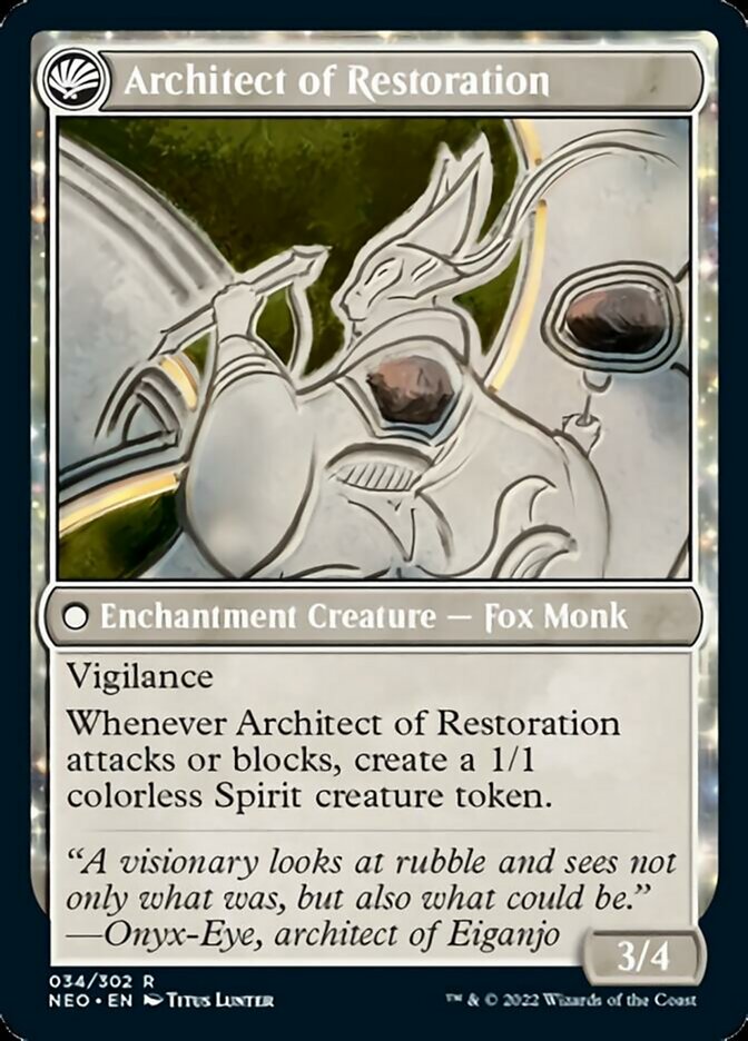 The Restoration of Eiganjo // Architect of Restoration [Kamigawa: Neon Dynasty] - Magic: The Gathering - Card Brawlers | Quebec | Canada |