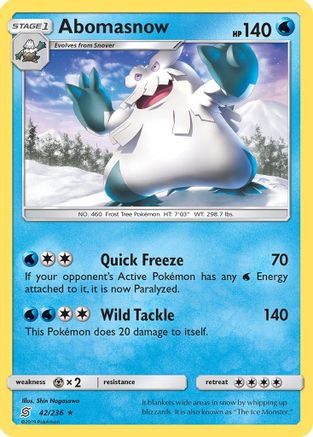 Abomasnow (42/236) [Sun & Moon: Unified Minds] - Pokémon - Card Brawlers | Quebec | Canada |
