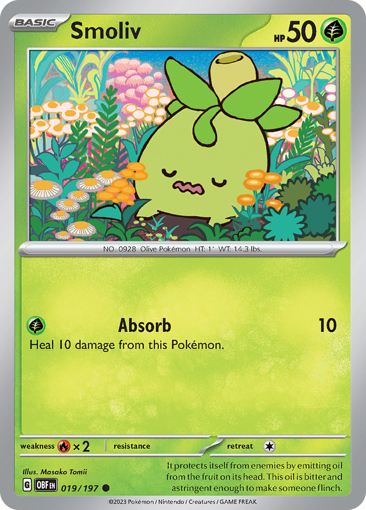 Smoliv (019/197) [Scarlet & Violet: Obsidian Flames] - Pokémon - Card Brawlers | Quebec | Canada |