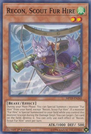 Recon, Scout Fur Hire [MP19-EN245] Common - Yu-Gi-Oh! - Card Brawlers | Quebec | Canada |