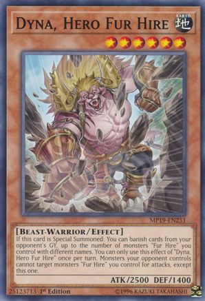 Dyna, Hero Fur Hire [MP19-EN251] Common - Yu-Gi-Oh! - Card Brawlers | Quebec | Canada |