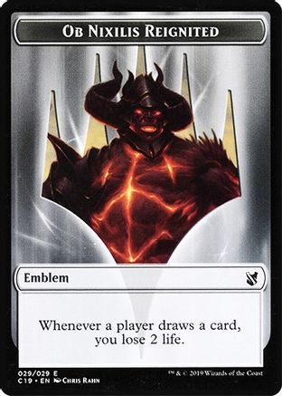 Emblem - Ob Nixilis Reignited // Zombie (010) Double-Sided Token (C19-29 // 10) - Commander 2019 - Commander 2019 - Card Brawlers | Quebec | Canada |