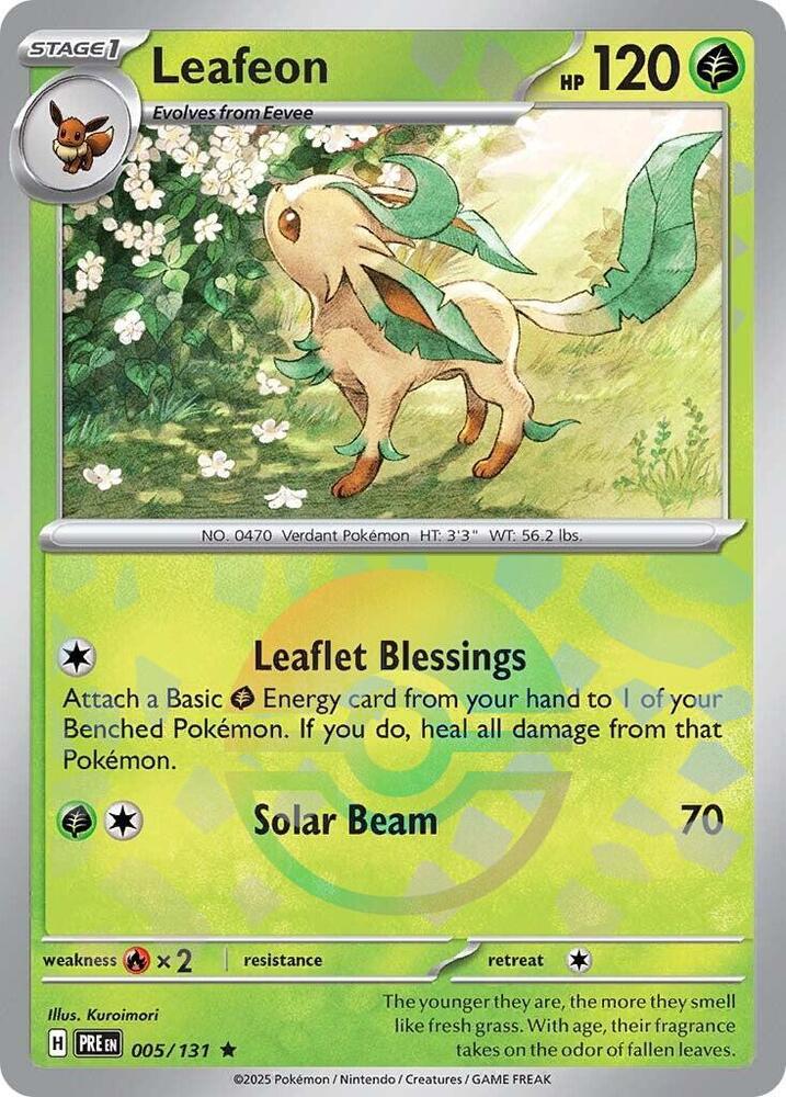 Leafeon (005/131) (Poke Ball Pattern) [Scarlet & Violet: Prismatic Evolutions] - Pokémon - Card Brawlers | Quebec | Canada |