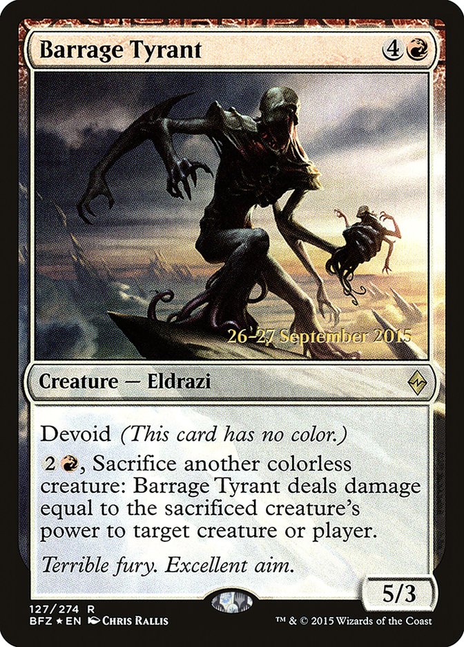 Barrage Tyrant [Battle for Zendikar Prerelease Promos] - Magic: The Gathering - Card Brawlers | Quebec | Canada |