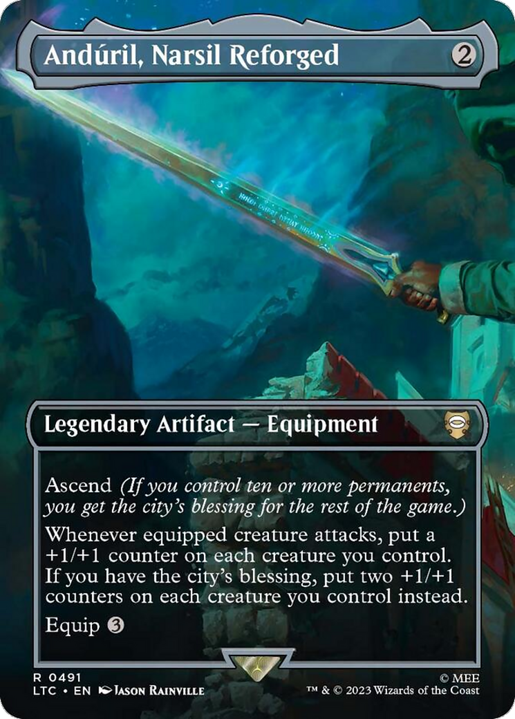 Anduril, Narsil Reforged (Borderless) [The Lord of the Rings: Tales of Middle-Earth Commander] - Magic: The Gathering - Card Brawlers | Quebec | Canada |