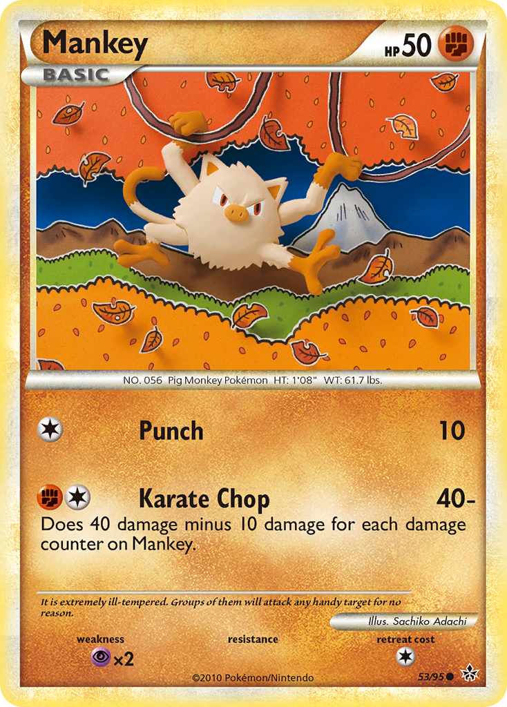 Mankey (53/95) [HeartGold & SoulSilver: Unleashed] - Pokémon - Card Brawlers | Quebec | Canada |