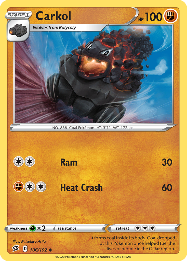 Carkol (106/192) [Sword & Shield: Rebel Clash] - Pokémon - Card Brawlers | Quebec | Canada |
