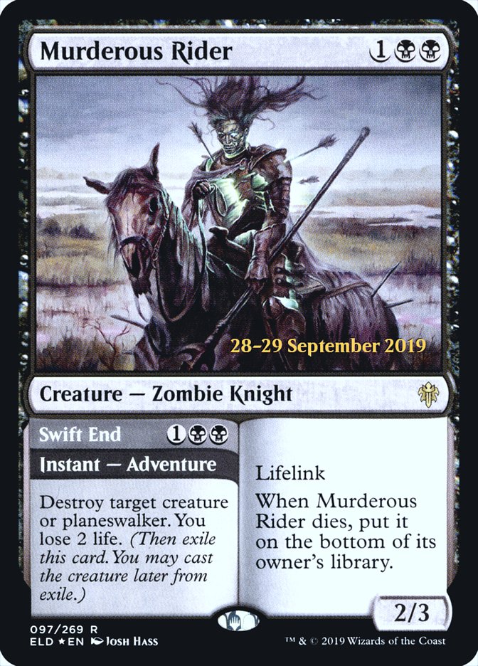 Murderous Rider // Swift End [Throne of Eldraine Prerelease Promos] - Magic: The Gathering - Card Brawlers | Quebec | Canada |