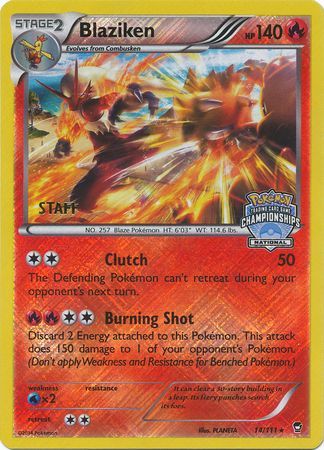 Blaziken (14/111) (Staff National Championship Promo) [XY: Furious Fists] - Pokémon - Card Brawlers | Quebec | Canada |