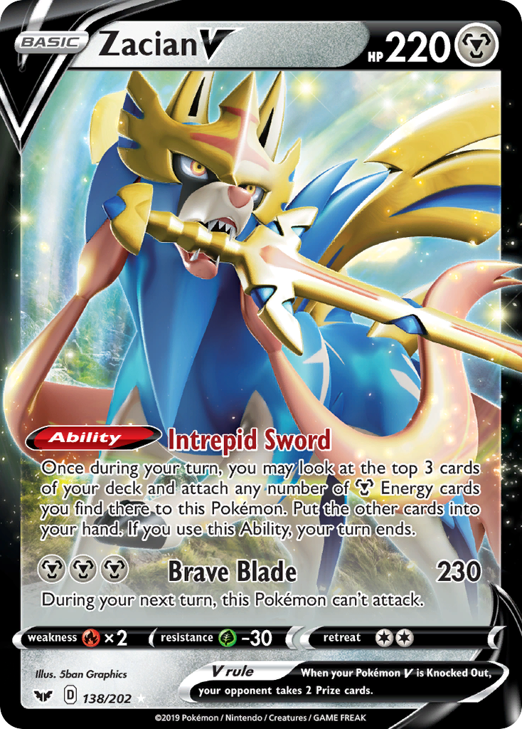 Zacian V (138/202) [Sword & Shield: Base Set] - Pokémon - Card Brawlers | Quebec | Canada |