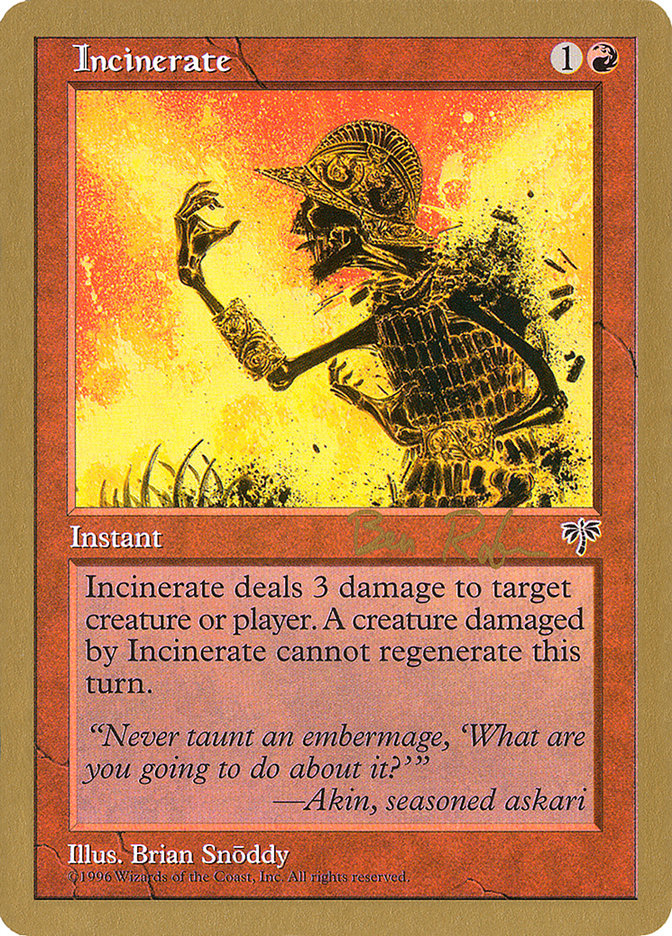 Incinerate (Ben Rubin) [World Championship Decks 1998] - Magic: The Gathering - Card Brawlers | Quebec | Canada |