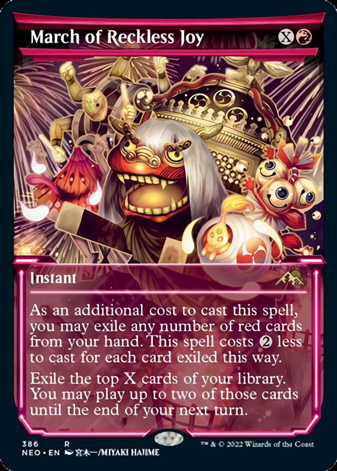 March of Reckless Joy (Showcase Soft Glow) [Kamigawa: Neon Dynasty] - Magic: The Gathering - Card Brawlers | Quebec | Canada |