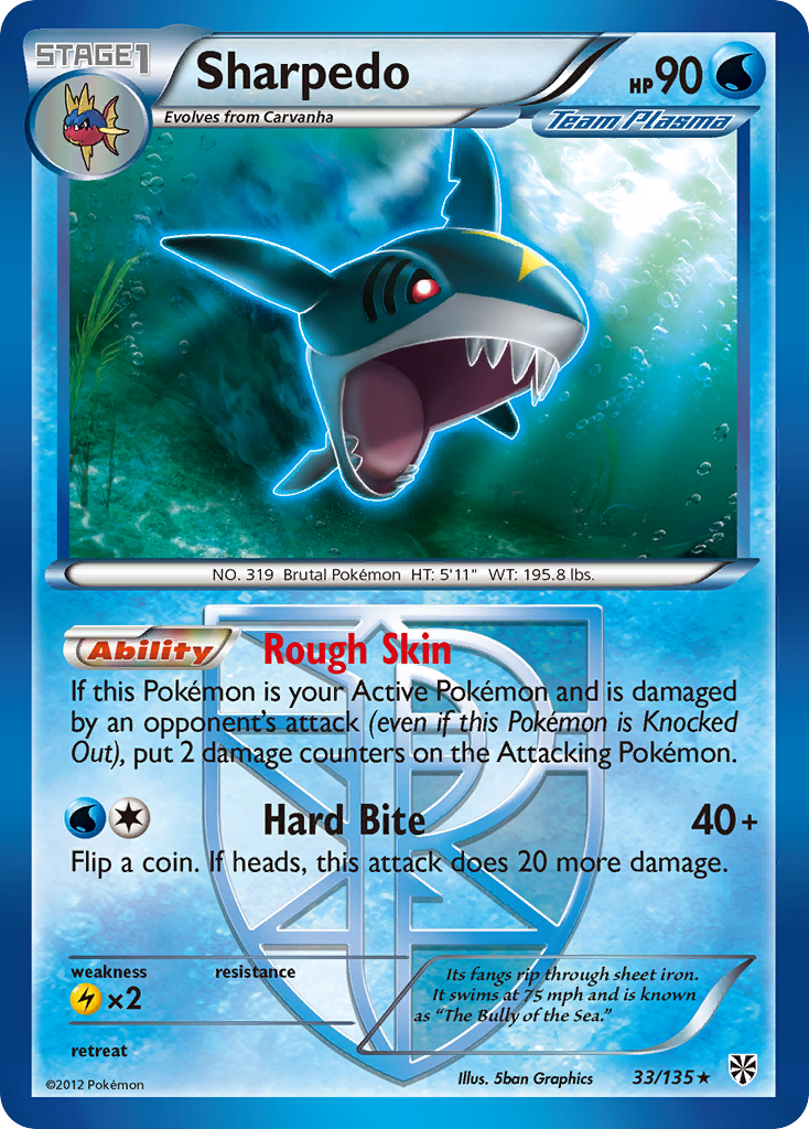 Sharpedo (33/135) [Black & White: Plasma Storm] - Pokémon - Card Brawlers | Quebec | Canada |