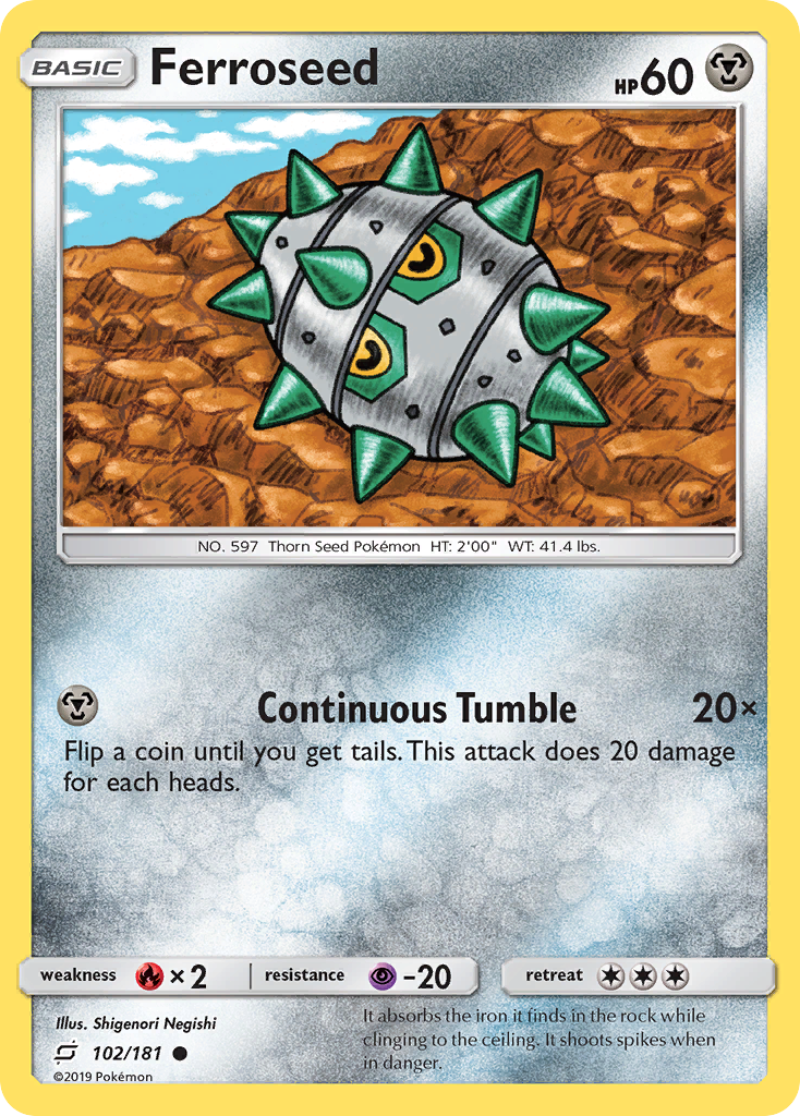 Ferroseed (102/181) [Sun & Moon: Team Up] - Pokémon - Card Brawlers | Quebec | Canada |